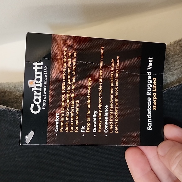 Carhartt RN# 14806 Sandstone Rugged Vest, Sherpalined Vest Size 2 XL Black - Picture 5 of 6